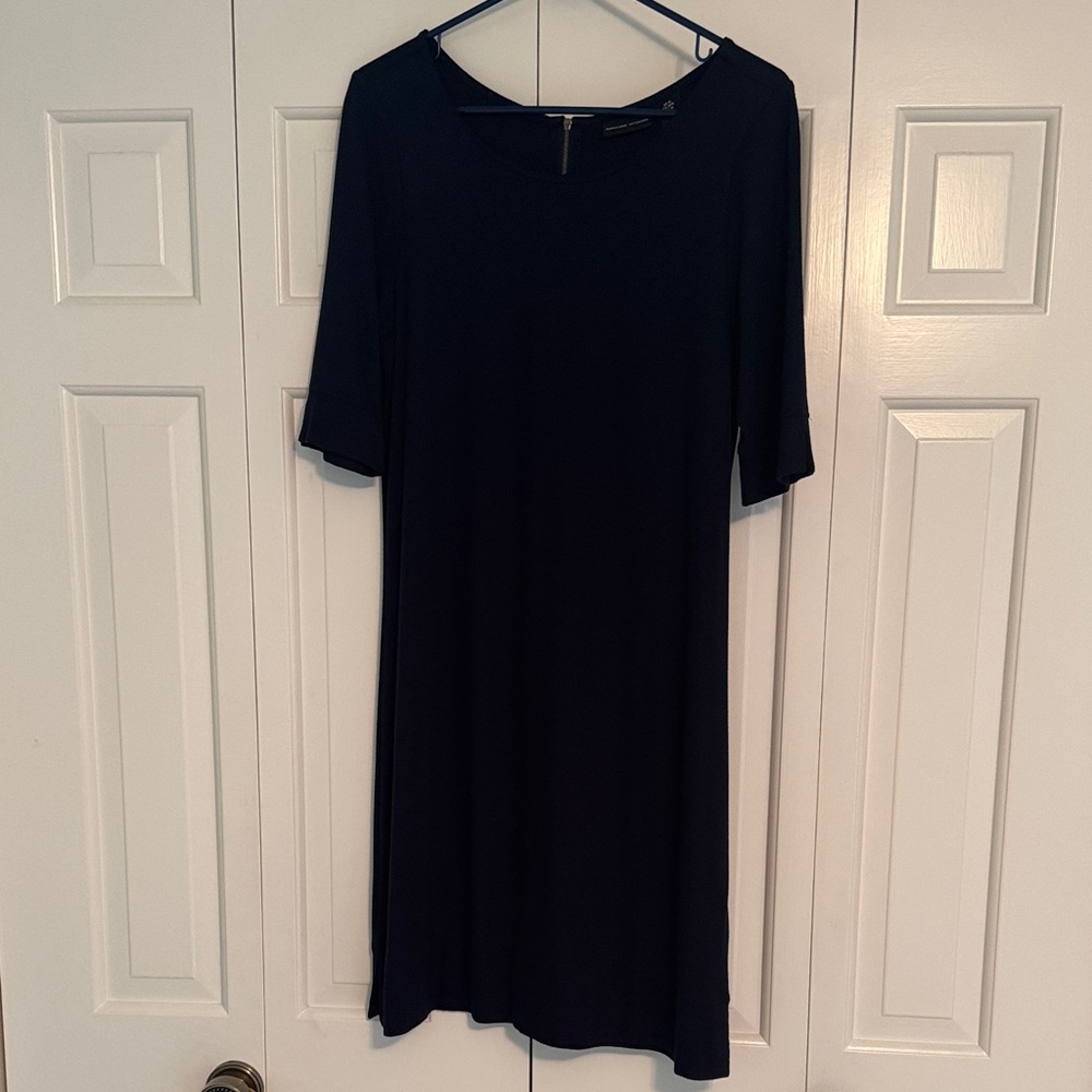 Adrienne Vittadini Classic navy blue short sleeve dress.
